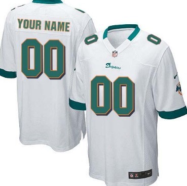 Kids' Nike Miami Dolphins Customized White Game Jersey