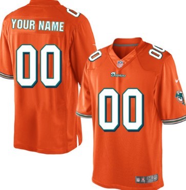 Kids' Nike Miami Dolphins Customized Orange Limited Jersey