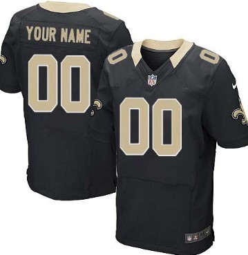 Men's Nike New Orleans Saints Customized Black Elite Jersey