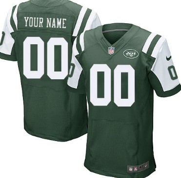 Men's Nike New York Jets Customized Green Elite Jersey 