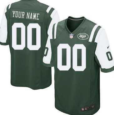 Kids' Nike New York Jets Customized Green Game Jersey 