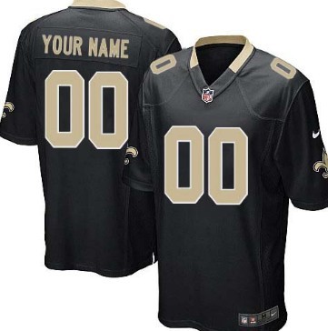 Kids' Nike New Orleans Saints Customized Black Game Jersey