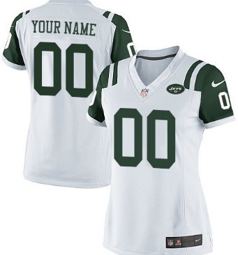 Women's Nike New York Jets Customized White Game Jersey 