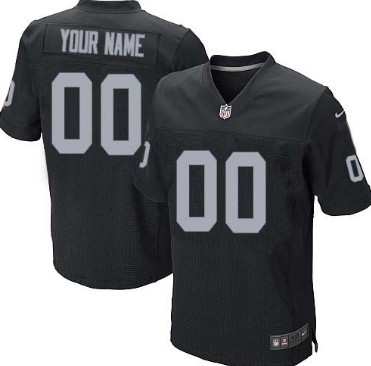 Men's Nike Oakland Raiders Customized Black Elite Jersey 