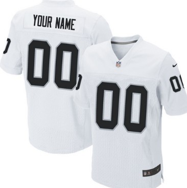 Men's Nike Oakland Raiders Customized White Elite Jersey 