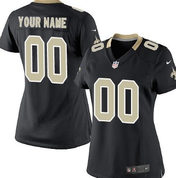 Women's Nike New Orleans Saints Customized Black Game Jersey