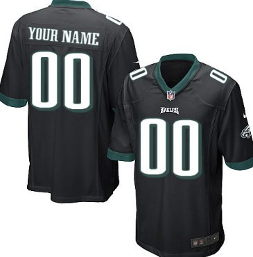 Men's Nike Philadelphia Eagles Customized Black Game Jersey