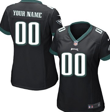 Women's Nike Philadelphia Eagles Customized Black Game Jersey