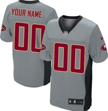 Men's Nike San Francisco 49ers Customized Gray Shadow Elite Jersey