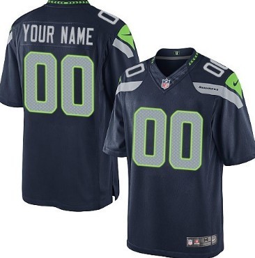 Kids' Nike Seattle Seahawks Customized Blue Limited Jersey 