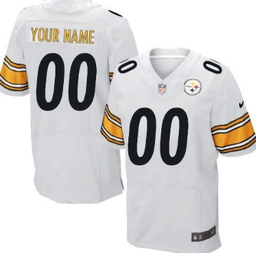 Men's Nike Pittsburgh Steelers Customized White Elite Jersey