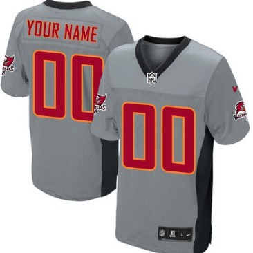 Men's Nike Tampa Bay Buccaneers Customized Gray Shadow Elite Jersey