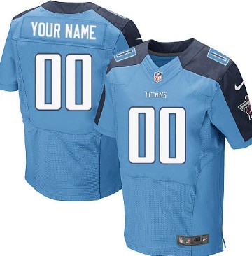 Men's Nike Tennessee Titans Customized Light Blue Elite Jersey 