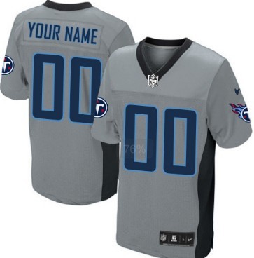 Men's Nike Tennessee Titans Customized Gray Shadow Elite Jersey