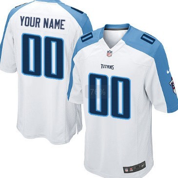 Men's Nike Tennessee Titans Customized White Game Jersey 