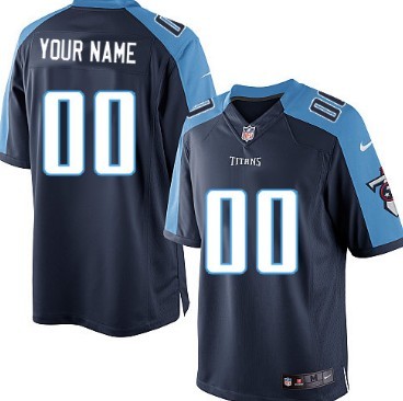 Men's Nike Tennessee Titans Customized Navy Blue Limited Jersey 