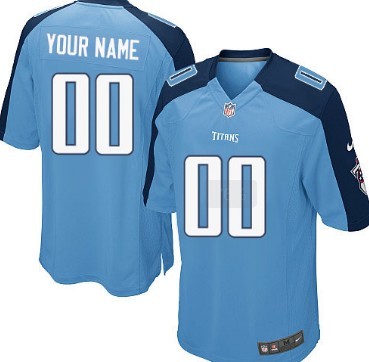 Kids' Nike Tennessee Titans Customized Light Blue Game Jersey 