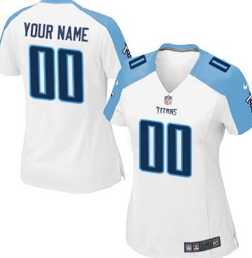 Women's Nike Tennessee Titans Customized White Game Jersey 