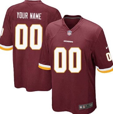 Kids' Nike Washington Redskins Customized Red Game Jersey 