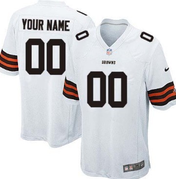 Men's Nike Cleveland Browns Customized White Game Jersey 