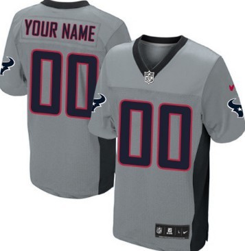 Men's Nike Houston Texans Customized Gray Shadow Elite Jersey