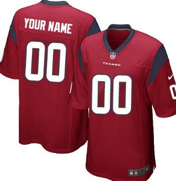 Men's Nike Houston Texans Customized Red Game Jersey 