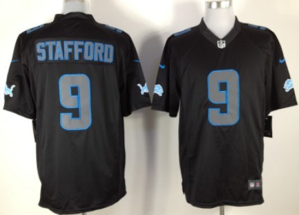 Nike Detroit Lions #9 Matthew Stafford Black Impact Limited Jersey 