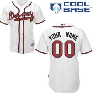 Kids' Atlanta Braves Customized White Jersey 