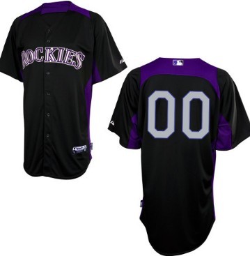 Men's Colorado Rockies Customized Black BP Jersey