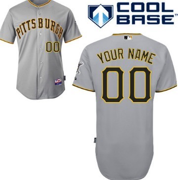 Men's Pittsburgh Pirates Customized Gray Jersey