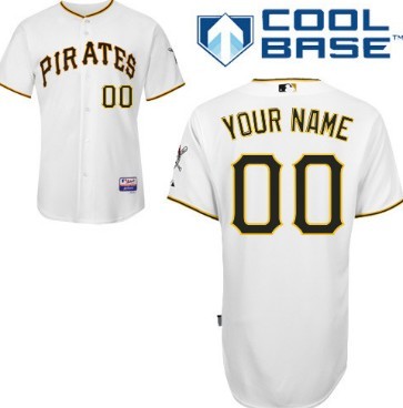 Men's Pittsburgh Pirates Customized White Jersey