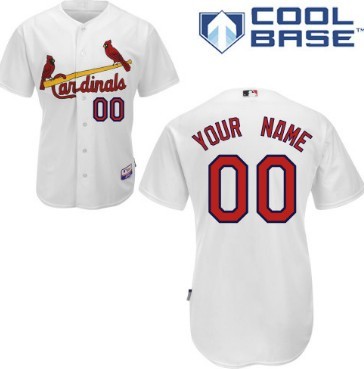 Mens' St. Louis Cardinals Customized White Jersey 