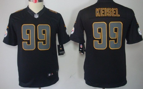 Nike Pittsburgh Steelers #99 Brett Keisel Black Impact Limited Kids Jersey 