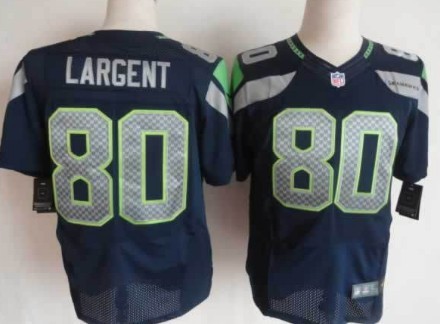 Nike Seattle Seahawks #80 Steve Largent Navy Blue Elite Jersey 