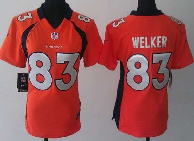 Nike Denver Broncos #83 Wes Welker Orange Game Womens Jersey 