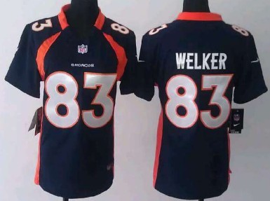 Nike Denver Broncos #83 Wes Welker Blue Game Womens Jersey 