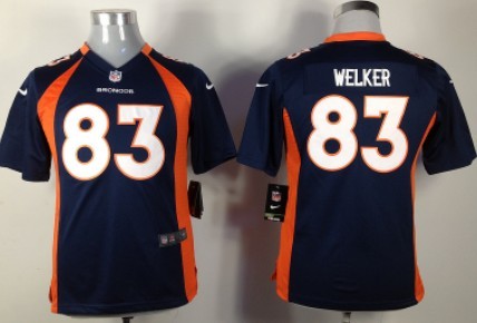 Nike Denver Broncos #83 Wes Welker Blue Game Kids Jersey 