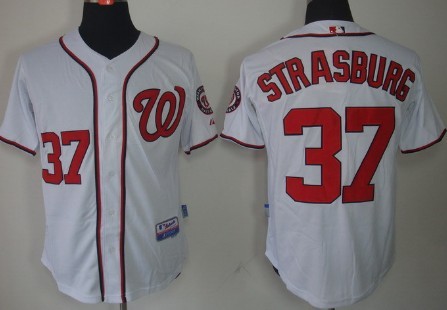 Washington Nationals #37 Stephen Strasburg White Jersey