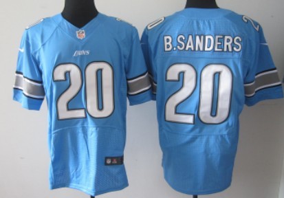 Nike Detroit Lions #20 Barry Sanders Light Blue Elite Jersey