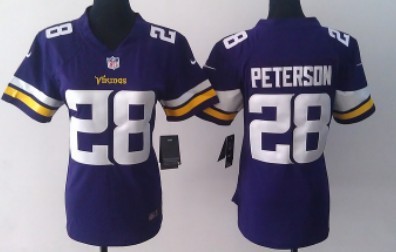 Nike Minnesota Vikings #28 Adrian Peterson 2013 Purple Game Womens Jersey