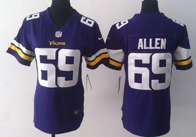 Nike Minnesota Vikings #69 Jared Allen 2013 Purple Game Womens Jersey