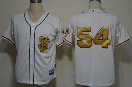 San Francisco Giants #54 Sergio Romo Cream With Gold SF Edition Jersey