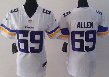 Nike Minnesota Vikings #69 Jared Allen 2013 White Game Womens Jersey 