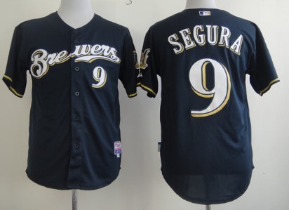 Milwaukee Brewers #9 Jean Segura Navy Blue Jersey