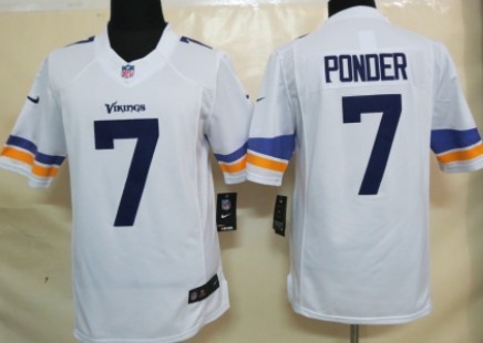 Nike Minnesota Vikings #7 Christian Ponder 2013 White Limited Jersey 