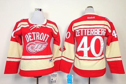 Detroit Red Wings #40 Henrik Zetterberg 2014 Winter Classic Red Womens Jersey 