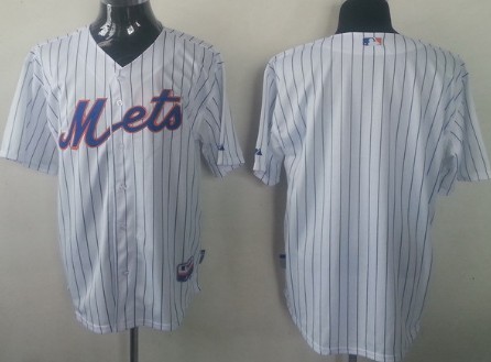 Kids' New York Mets Customized White Pinstripe Jersey 