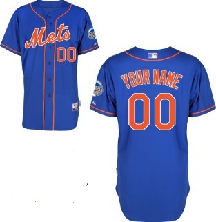 Men's New York Mets Customized 2012 Blue Jersey 