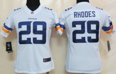 Nike Minnesota Vikings #29 Xavier Rhodes 2013 White Limited Womens Jersey