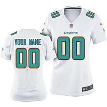 Women's Nike Miami Dolphins Customized 2013 White Limited Jersey 